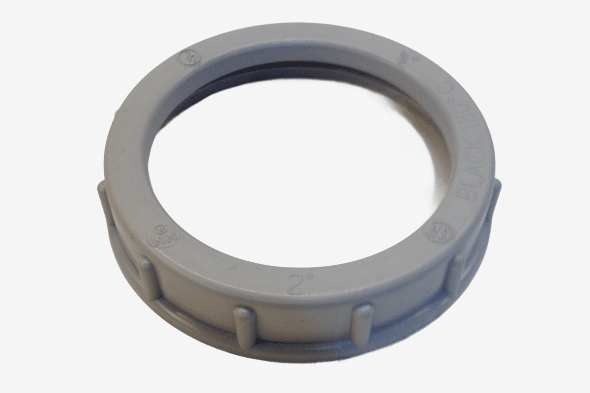 Gray circular plastic cap