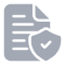 Document with shield and checkmark icon.