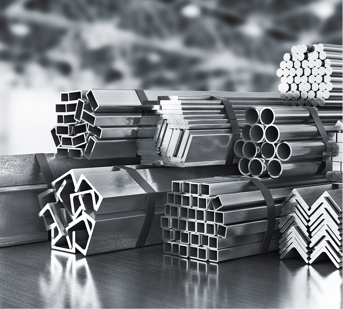 Assorted metal beams and tubes