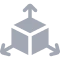 3D cube with directional arrows